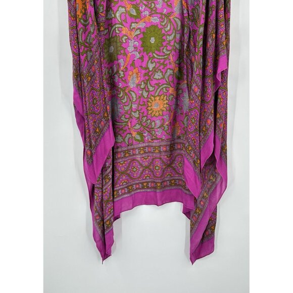 FREE PEOPLE magic dance duster kimono tunic shirt cape shawl floral hippie OS - Picture 4 of 8